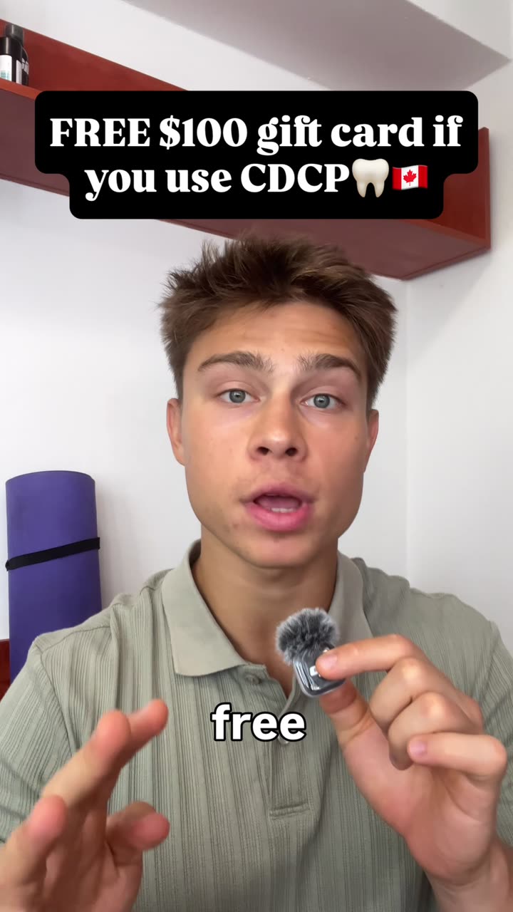 Alex talking to camera holding a small microphone, hook text reading: Free 100 dollar gift card if you use CDCP